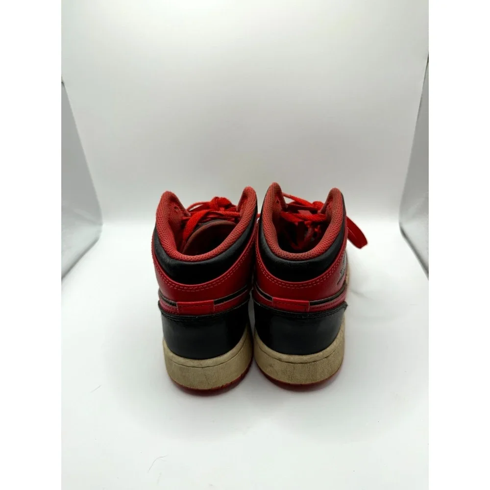 Nike Air Jordan 1 Mid GS Alternate Bred DQ8423-060 Kid 3.5 Sneaker Black Leather